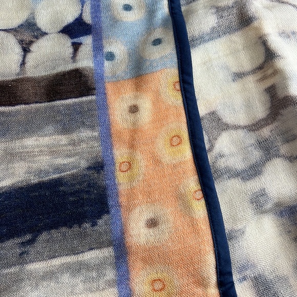 BL-NK Multi-Color Ivory, Navy Blue, Orange, Veeransa Abstract Print Wrap, NWT!! - Picture 6 of 6